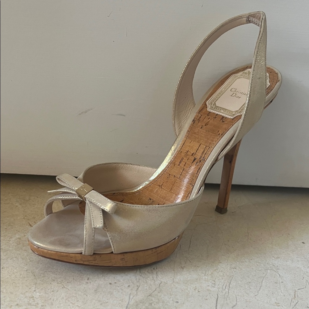 Dior Women's Beige Bow High Heels